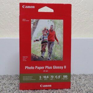 Canon* Sealed Box Inkjet Photo Paper Plus Glossy‎ II 4" x 6"~ 100 Sheets
